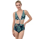 Green Nature Bohemian Painting Leaves Foliage Tied Up Two Piece Swimsuit