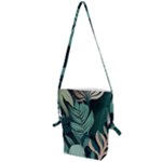 Green Nature Bohemian Painting Leaves Foliage Folding Shoulder Bag