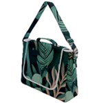 Green Nature Bohemian Painting Leaves Foliage Box Up Messenger Bag