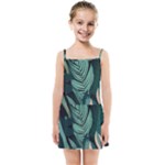 Green Nature Bohemian Painting Leaves Foliage Kids  Summer Sun Dress