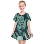 Green Nature Bohemian Painting Leaves Foliage Kids  Smock Dress