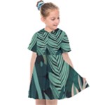 Green Nature Bohemian Painting Leaves Foliage Kids  Sailor Dress