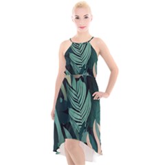 High-Low Halter Chiffon Dress  