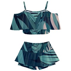 Kids  Off Shoulder Skirt Bikini 
