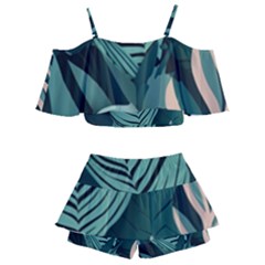 Kids  Off Shoulder Skirt Bikini 