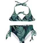 Green Nature Bohemian Painting Leaves Foliage Kids  Classic Bikini Set