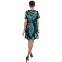 Short Sleeve Shoulder Cut Out Dress  