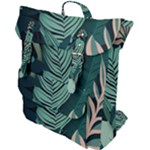 Green Nature Bohemian Painting Leaves Foliage Buckle Up Backpack