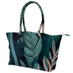 Green Nature Bohemian Painting Leaves Foliage Canvas Shoulder Bag