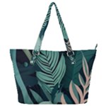 Green Nature Bohemian Painting Leaves Foliage Full Print Shoulder Bag