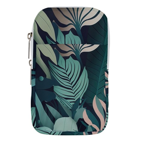 Green Nature Bohemian Painting Leaves Foliage Waist Pouch (Small) from ArtsNow.com