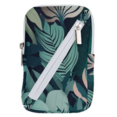 Green Nature Bohemian Painting Leaves Foliage Belt Pouch Bag (Small) from ArtsNow.com