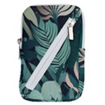 Green Nature Bohemian Painting Leaves Foliage Belt Pouch Bag (Small)