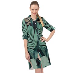 Long Sleeve Mini Shirt Dress 