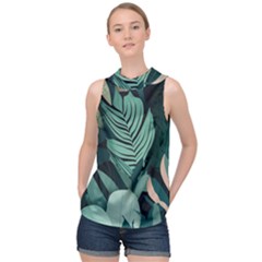 High Neck Satin Top 