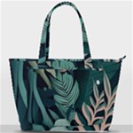 Green Nature Bohemian Painting Leaves Foliage Back Pocket Shoulder Bag 