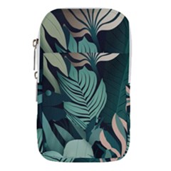 Green Nature Bohemian Painting Leaves Foliage Waist Pouch (Large) from ArtsNow.com