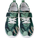 Green Nature Bohemian Painting Leaves Foliage Men s Velcro Strap Shoes