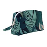 Green Nature Bohemian Painting Leaves Foliage Wristlet Pouch Bag (Medium)