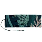 Green Nature Bohemian Painting Leaves Foliage Roll Up Canvas Pencil Holder (M)