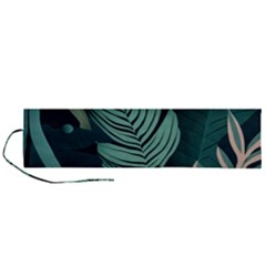 Green Nature Bohemian Painting Leaves Foliage Roll Up Canvas Pencil Holder (L) from ArtsNow.com