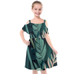 Kids  Cut Out Shoulders Chiffon Dress 