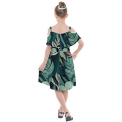 Kids  Cut Out Shoulders Chiffon Dress 