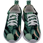 Green Nature Bohemian Painting Leaves Foliage Kids Athletic Shoes