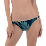 Green Nature Bohemian Painting Leaves Foliage Ring Detail Bikini Bottoms