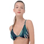 Green Nature Bohemian Painting Leaves Foliage Knot Up Bikini Top