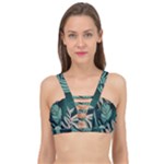 Green Nature Bohemian Painting Leaves Foliage Cage Up Bikini Top