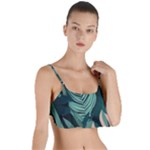 Green Nature Bohemian Painting Leaves Foliage Layered Top Bikini Top 