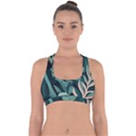 Green Nature Bohemian Painting Leaves Foliage Cross Back Hipster Bikini Top 