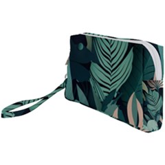 Green Nature Bohemian Painting Leaves Foliage Wristlet Pouch Bag (Small) from ArtsNow.com
