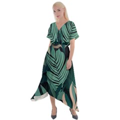 Cross Front Sharkbite Hem Maxi Dress 