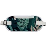 Green Nature Bohemian Painting Leaves Foliage Rounded Waist Pouch