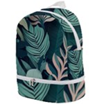 Green Nature Bohemian Painting Leaves Foliage Zip Bottom Backpack