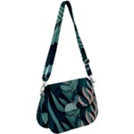 Green Nature Bohemian Painting Leaves Foliage Saddle Handbag