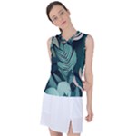 Green Nature Bohemian Painting Leaves Foliage Women s Sleeveless Sports Top