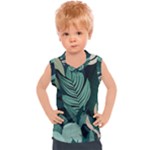 Green Nature Bohemian Painting Leaves Foliage Kids  Sport Tank Top