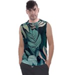 Green Nature Bohemian Painting Leaves Foliage Men s Regular Tank Top