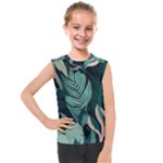 Green Nature Bohemian Painting Leaves Foliage Kids  Mesh Tank Top