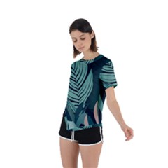 Asymmetrical Short Sleeve Sports T-Shirt 