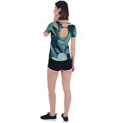 Back Circle Cutout Sports T-Shirt 