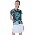 Green Nature Bohemian Painting Leaves Foliage Women s Polo Tee