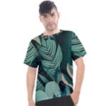 Green Nature Bohemian Painting Leaves Foliage Men s Sport Top