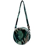 Green Nature Bohemian Painting Leaves Foliage Crossbody Circle Bag