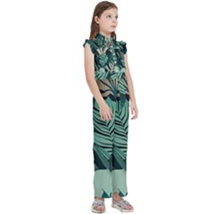 Kids  Sleeveless Ruffle Edge Band Collar Chiffon One Piece 