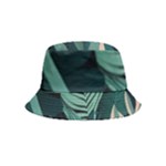 Green Nature Bohemian Painting Leaves Foliage Inside Out Bucket Hat (Kids)