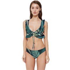 Low Cut Ruffle Edge Bikini Set 